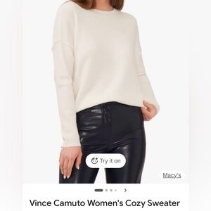Vince Camuto Crewneck Winter White Women’s Sweater, Size S
